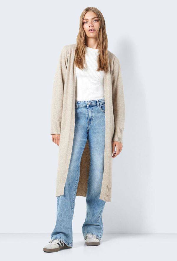 Long white outlet knitted cardigan