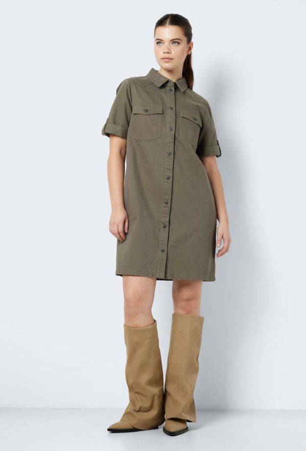 Green denim dress hotsell